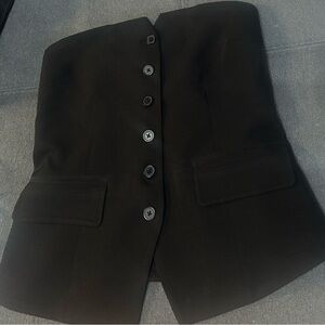 Black strapless Button-Up Vest